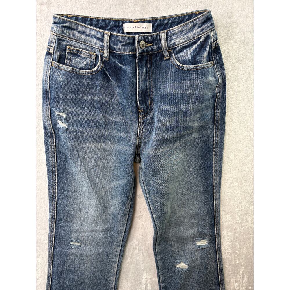 Flying Monkey Ultra High Rise Straight Jeans – Distressed Medium Wash – Size 24 - Picture 7 of 7